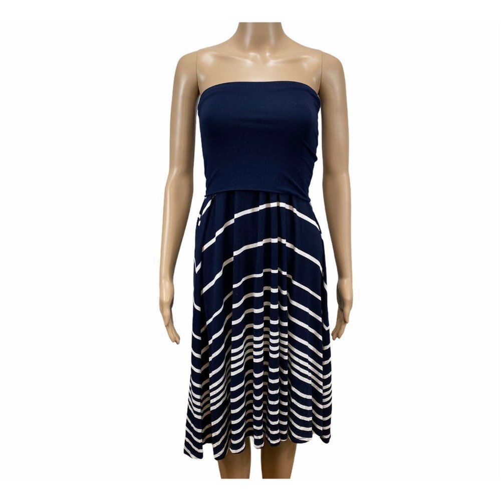 inc international concepts striped strapless dress L-61